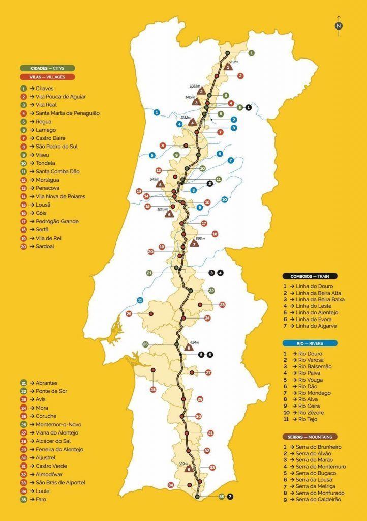 Portugal Estrada National 2 Map Portugal Estrada National 2 Map
